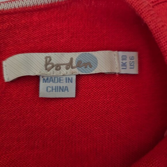 Boden Women's Red Wool-Blend French Knot Tight Knit Pullover Sweater Sz 6/UK-10 - Picture 9 of 15